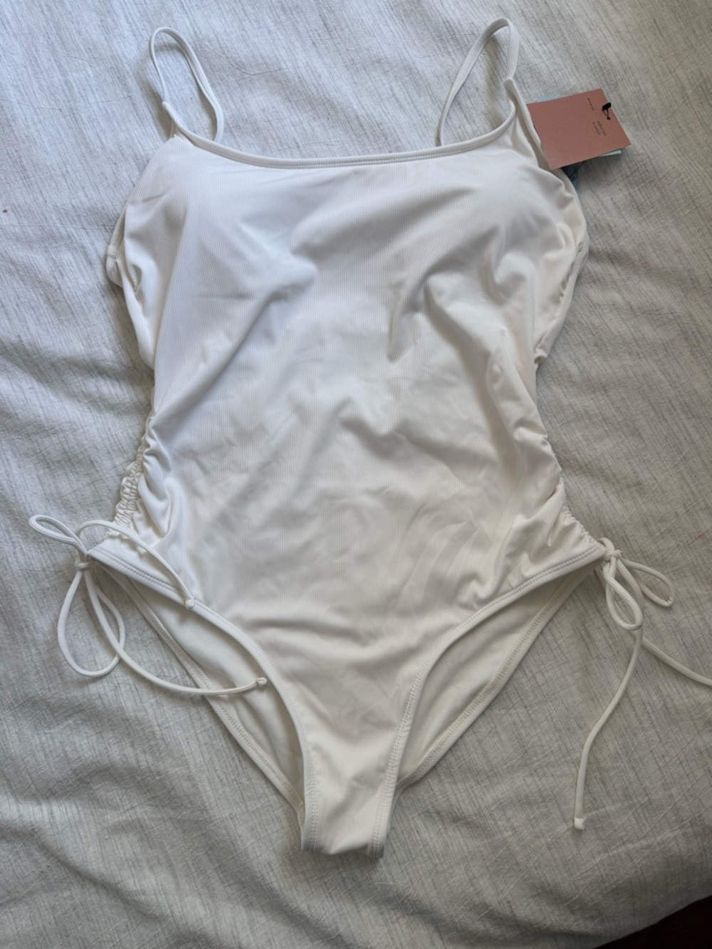 Target White One-Piece Swimsuit with Side Ties NWT